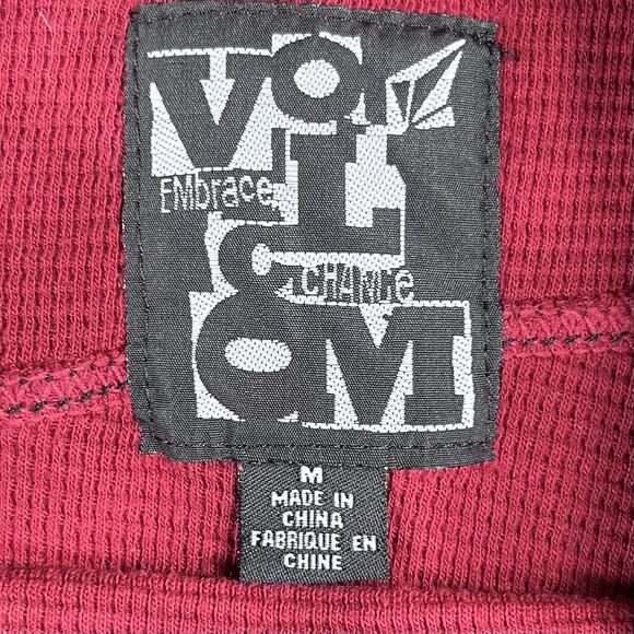 Volcom Embrace Change Mens Thermal Waffle Crew Neck Long Sleeve Shirt Medium Red - Picture 5 of 10